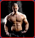 bodybuilder mischa janiec jeans dust powder blast