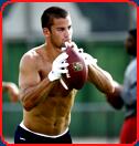 eric decker shirtless throws football