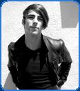 model alex tweedie black leather